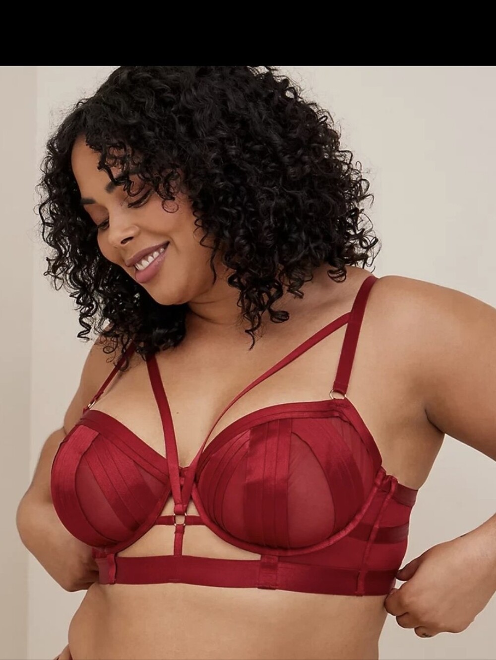 NWOT TORRID Overt Strappy Mesh Underwire Bra With Mesh Cups red